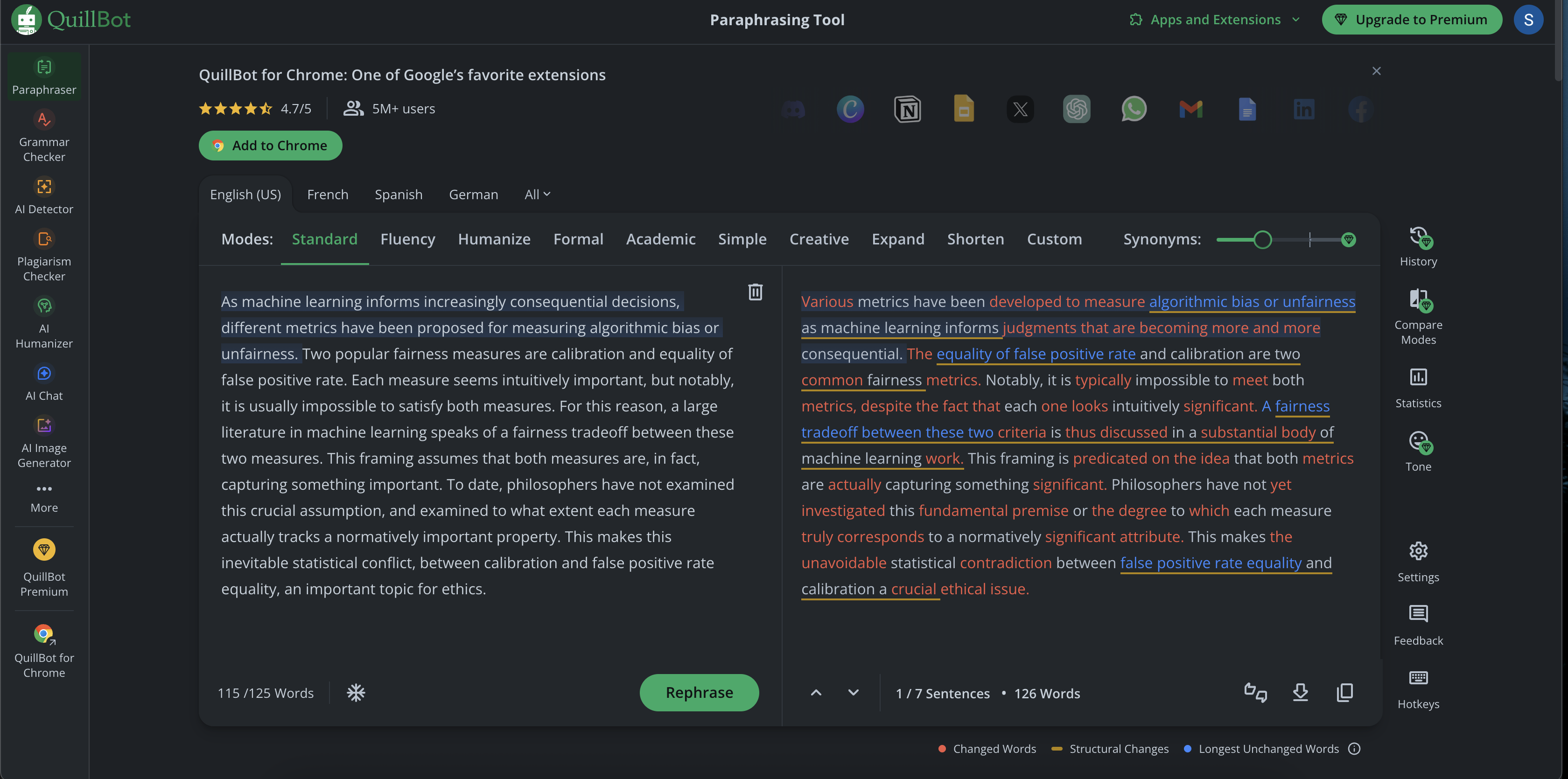 The full text of QuillBot's Tier 2 output on algorithmic bias.